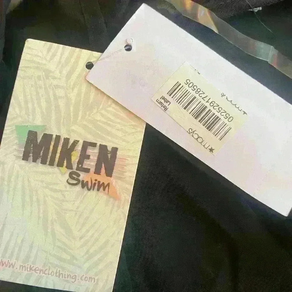 MIKEN Swim Coverup Black Tassles sz M - Picture 4 of 5